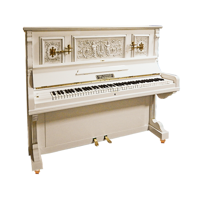 Белое фортепиано с барельефами